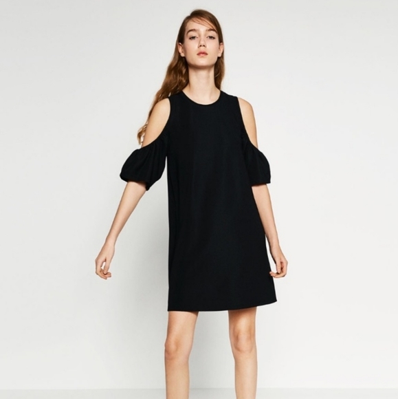 Zara Dresses & Skirts - Zara Black Cold Shoulder Dress